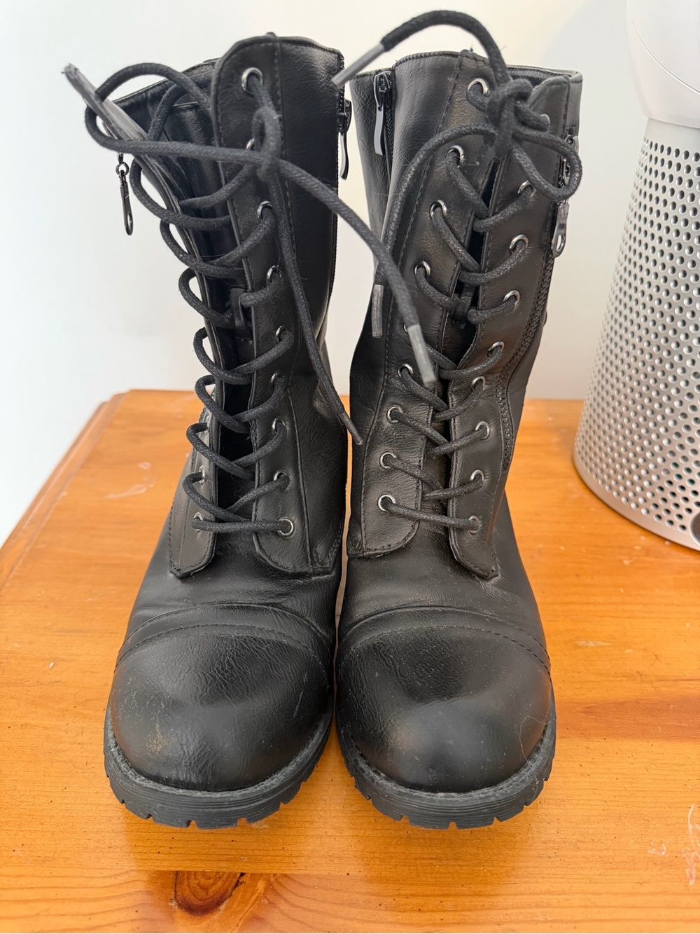 Women’s Black Lace-Up Combat Boots